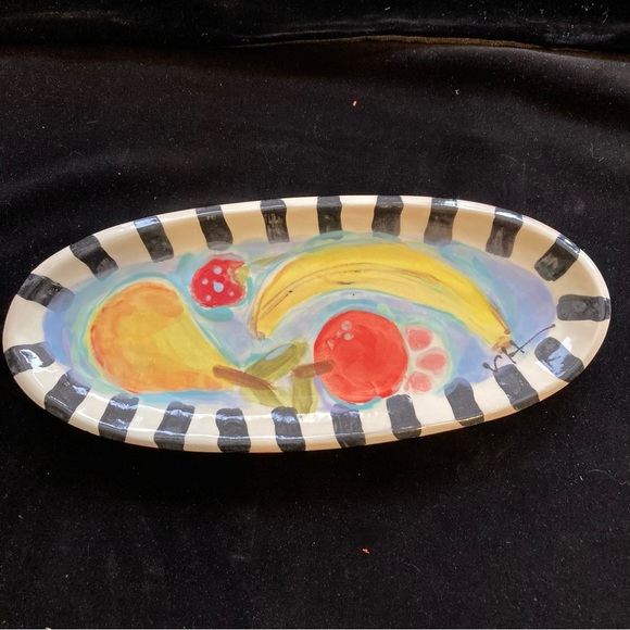 Hand Painted Ceramic Summer Fruit Design 13”xx5”Original Design - Picture 3 of 10